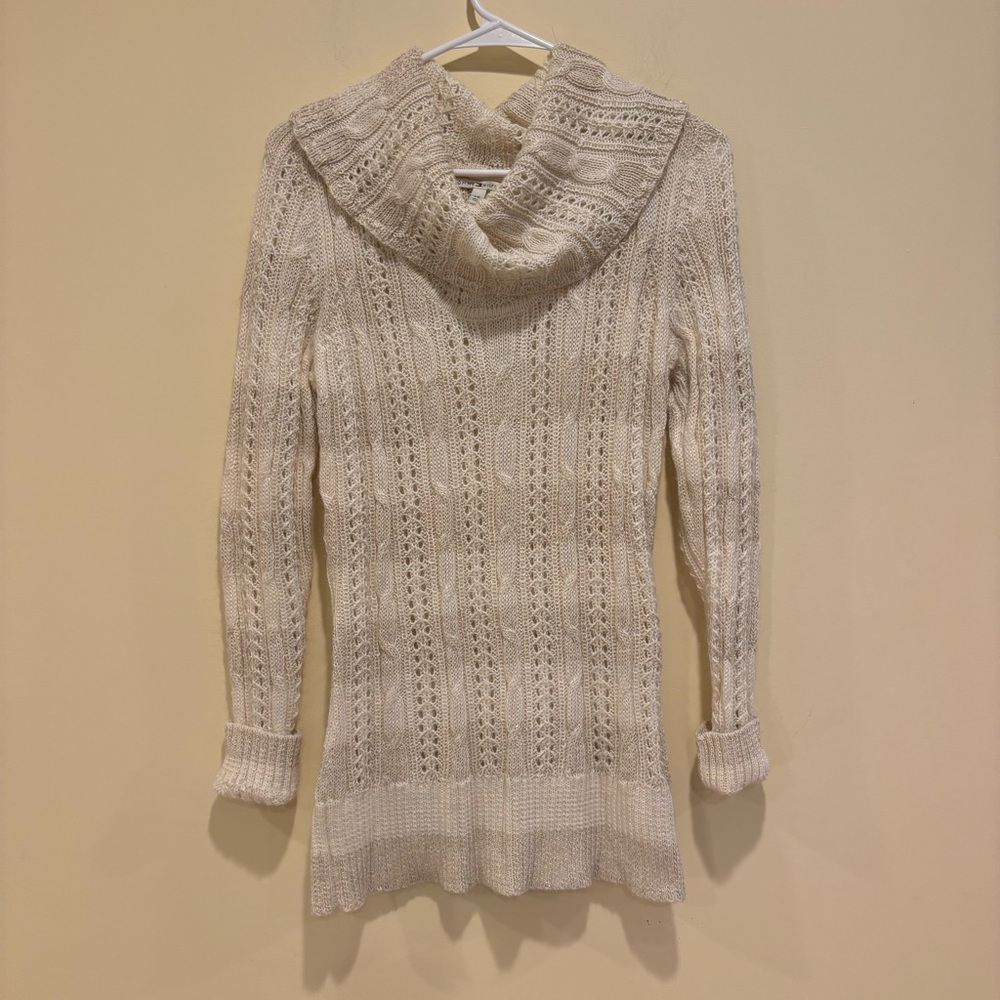 Tommy Hilfiger Cream Knit Cowl Neck Sweater - Size L